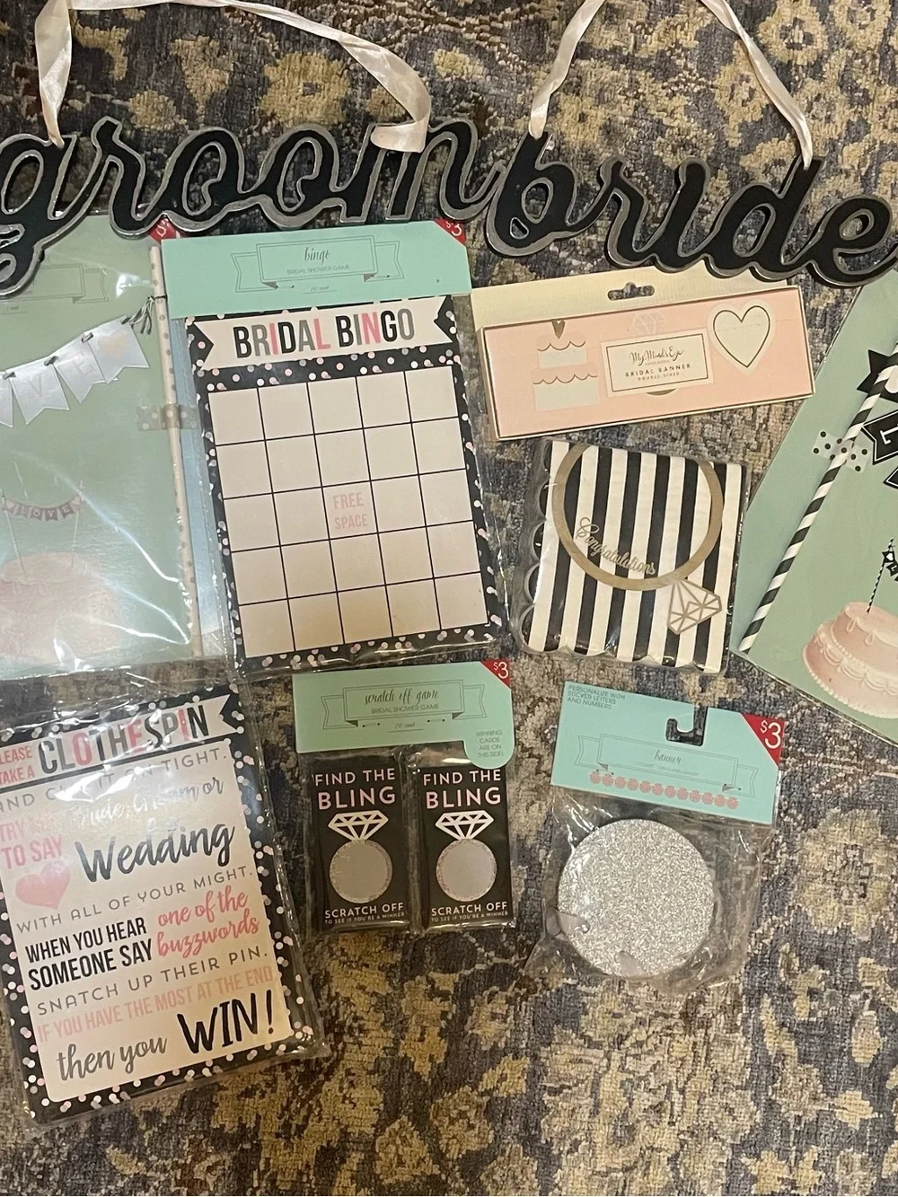 Bridal Party Favor Bundle - Black, White, Silver